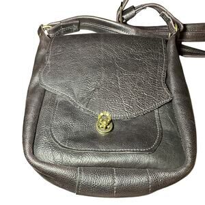 Handmade Leather Crossbody Messenger Bag - Dark Purple